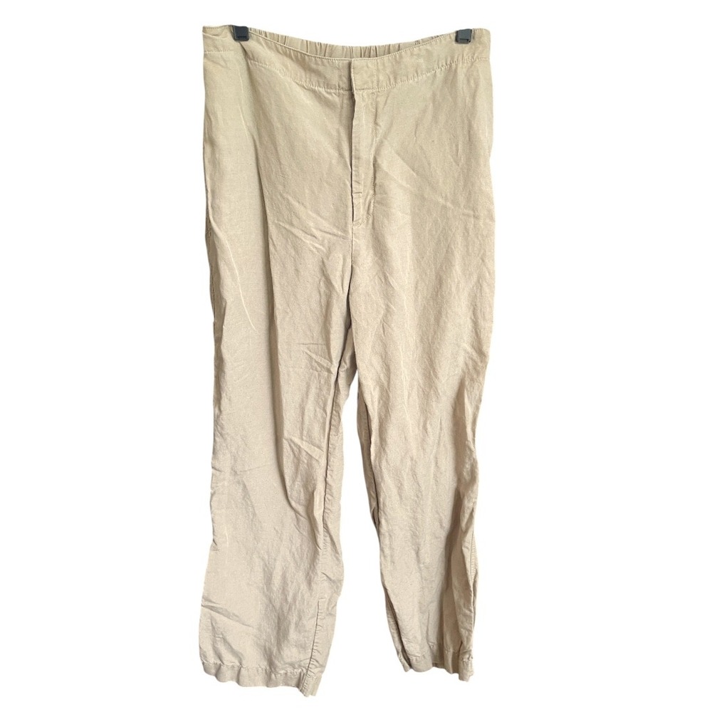 Banana‎ Republic Khaki Linen Blend Elastic Waist Pants M